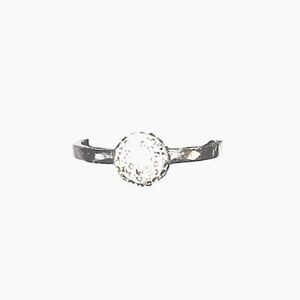 Swarovski Crystal Cluster Dome Ball Ring White Rhodium Silver Size 8
